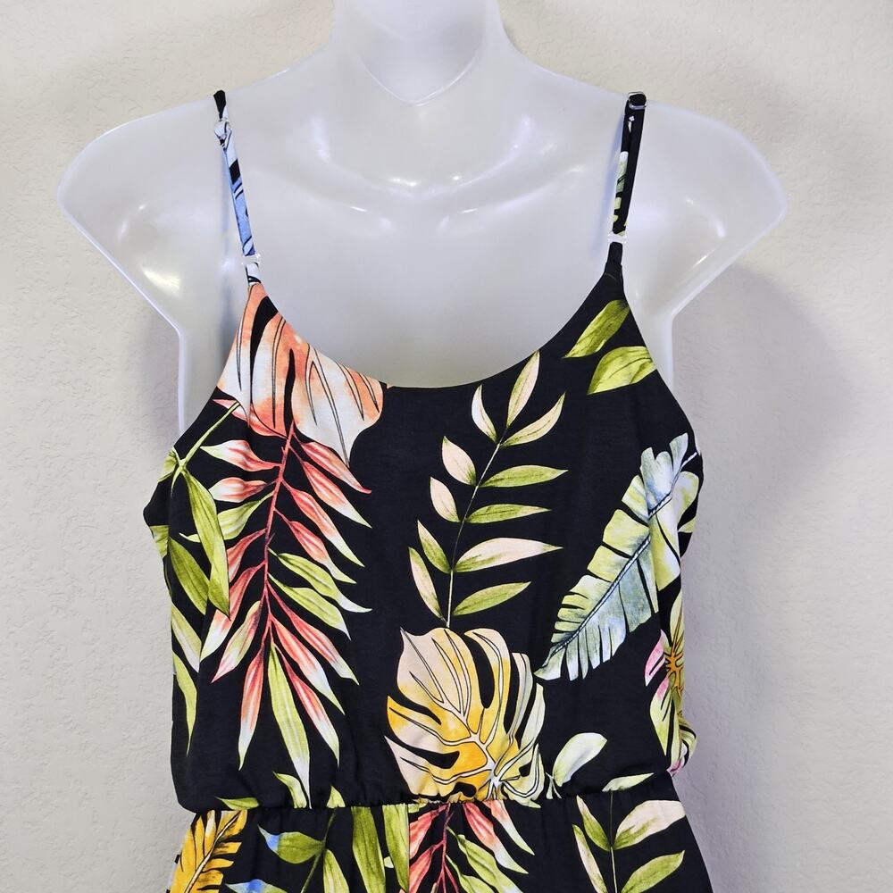 Naif Tropical Maxi Dress S Floral Boho Sleeveless Summer Sundress Vacation Black - Picture 7 of 16